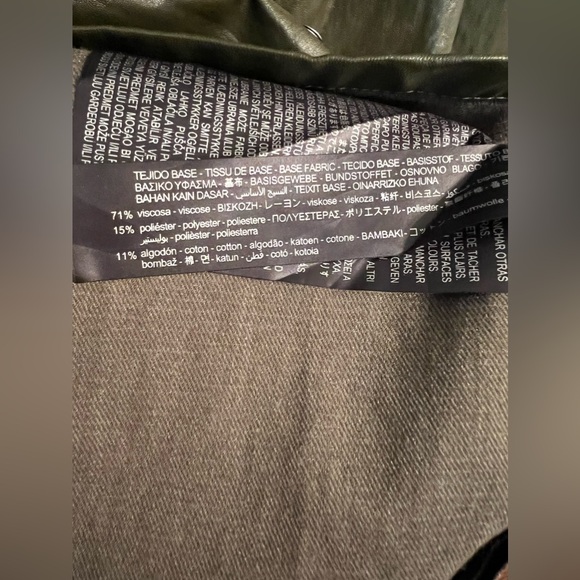 NWT ZARA Khaki Faux Leather Button Down Mini Dress - Picture 16 of 16